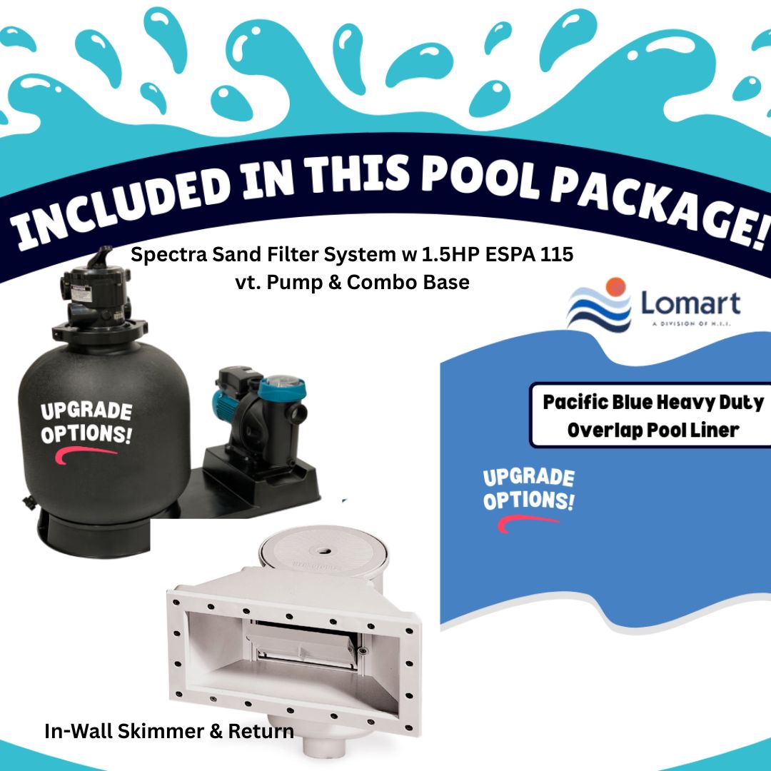 8' x 52" Round Lomart Semi Inground Whispering Wind III Pool & Package