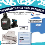 18' x 34' Oval 8" Premium Resin Frame Saltwater Friendly Semi Inground Silver Interlude Pool with In-Step & Package | 54"