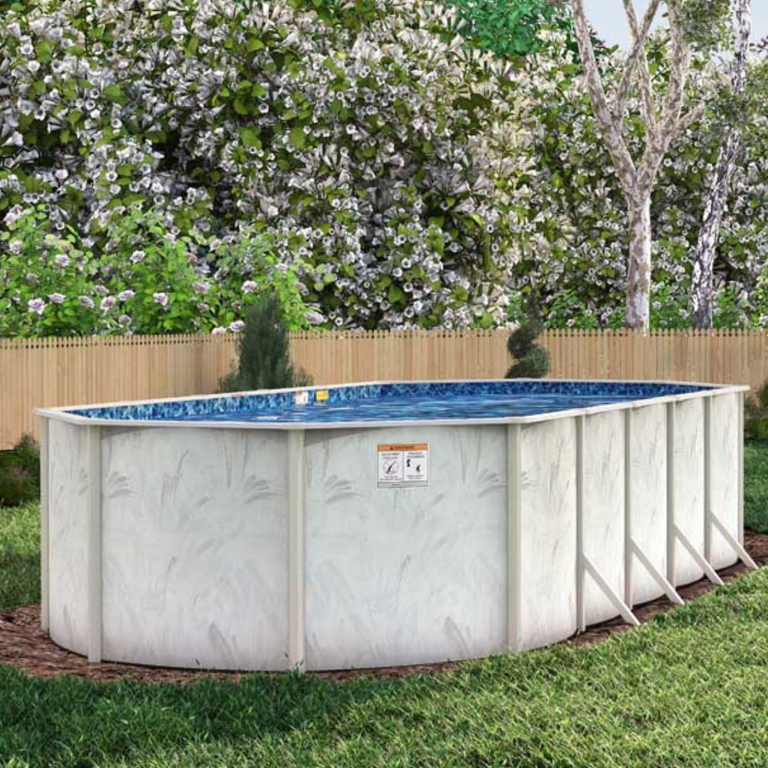 10' x 15' Oval Braced 5" Steel Frame Coastal Pool & Bundle | 48"