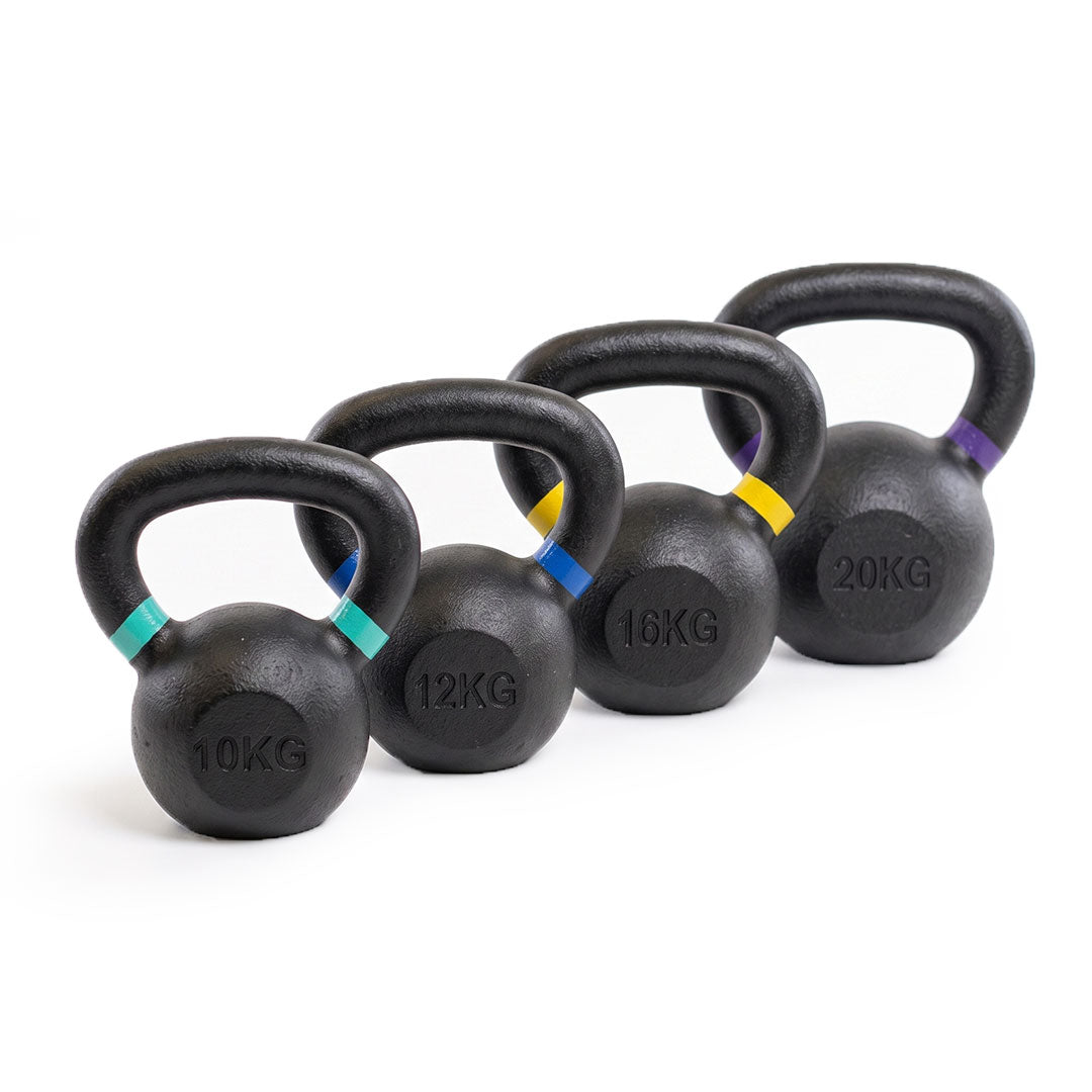 Cast Iron Kettlebell Set (10, 12, 16, 20)