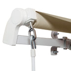 12' x 8' Retractable Patio Awning with Manual Crank, UV & Water-Resistant Fabric and Aluminum Frame, Cream White