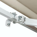 12' x 8' Retractable Patio Awning with Manual Crank, UV & Water-Resistant Fabric and Aluminum Frame, Cream White