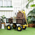 Heavy Duty Steel Garden Cart with Removable Sides & 180° Rotating Handle, 440lb Capacity