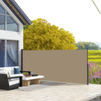 13' x 5' Retractable Side Awning, Full Cassette Privacy Screen, Khaki