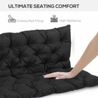 59"x38" Tufted Bench Cushion for Outdoor 3-Seater Furniture, Black