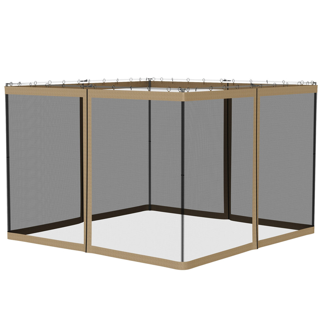 Replacement Mosquito Netting for Gazebo 10' x 10'with Zippers, Khaki
