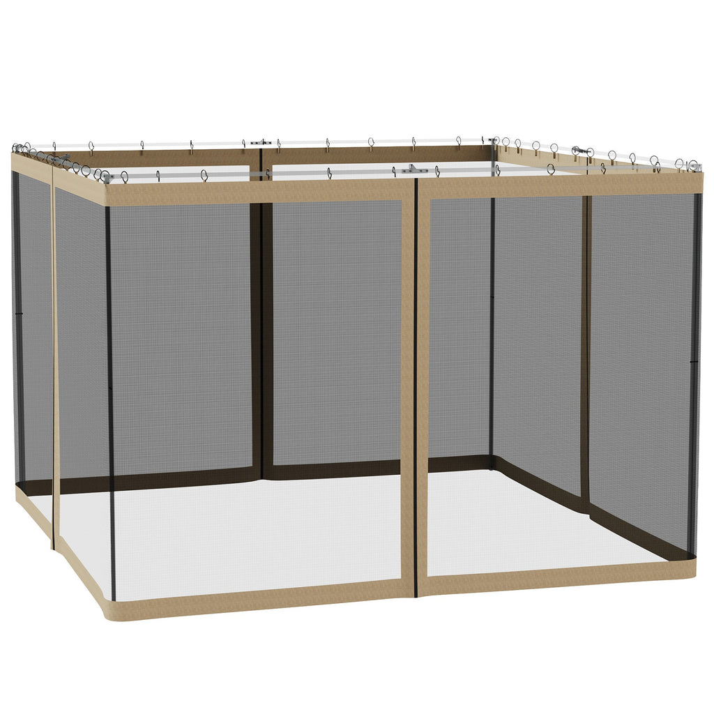 Replacement Mosquito Netting for Gazebo 10' x 10'with Zippers, Khaki