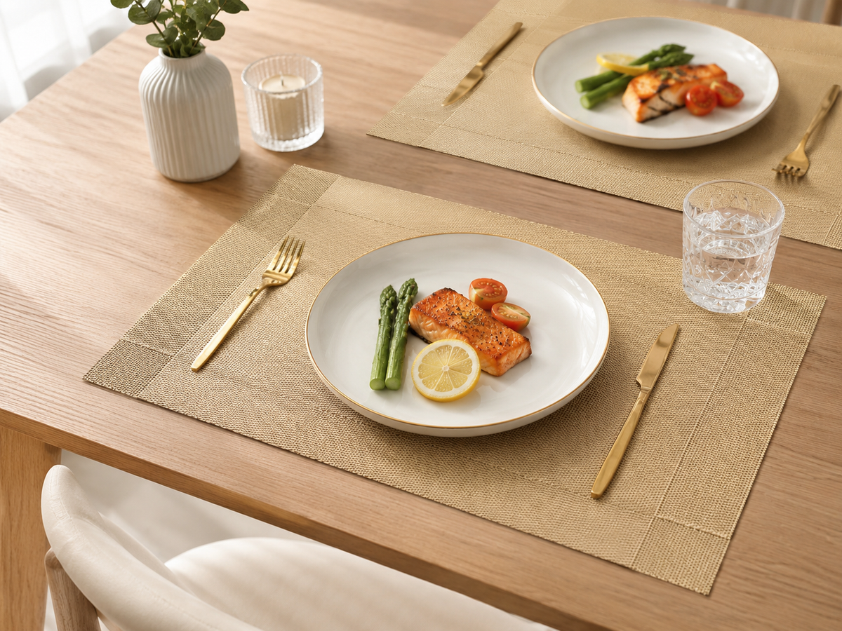 6PK Plastic Woven Placemats 45x30cm Dining Table Mats Choose Your Colour