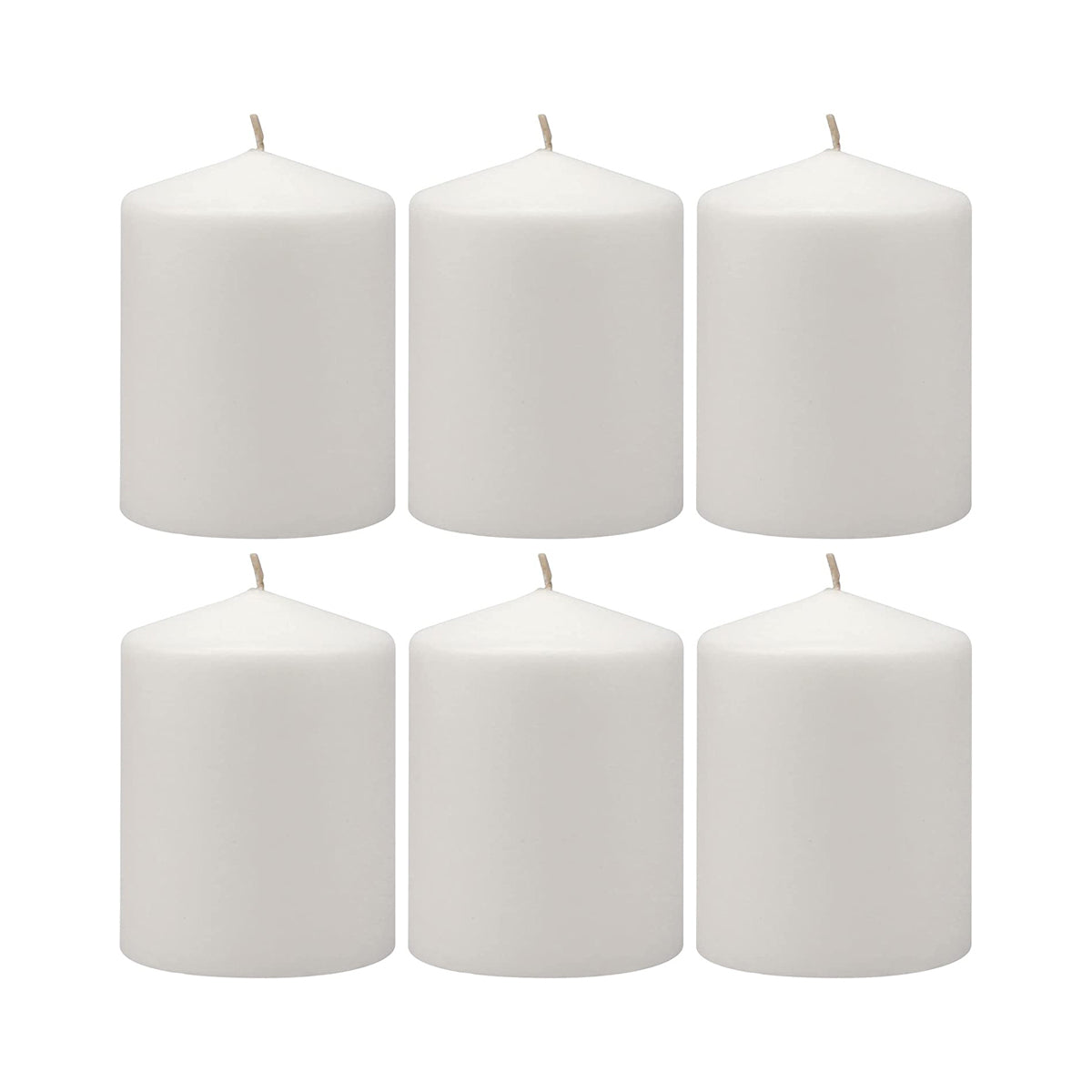 6 x Pillar Candle White Unscented Candles Wedding Party Event Home Décor Restaurant