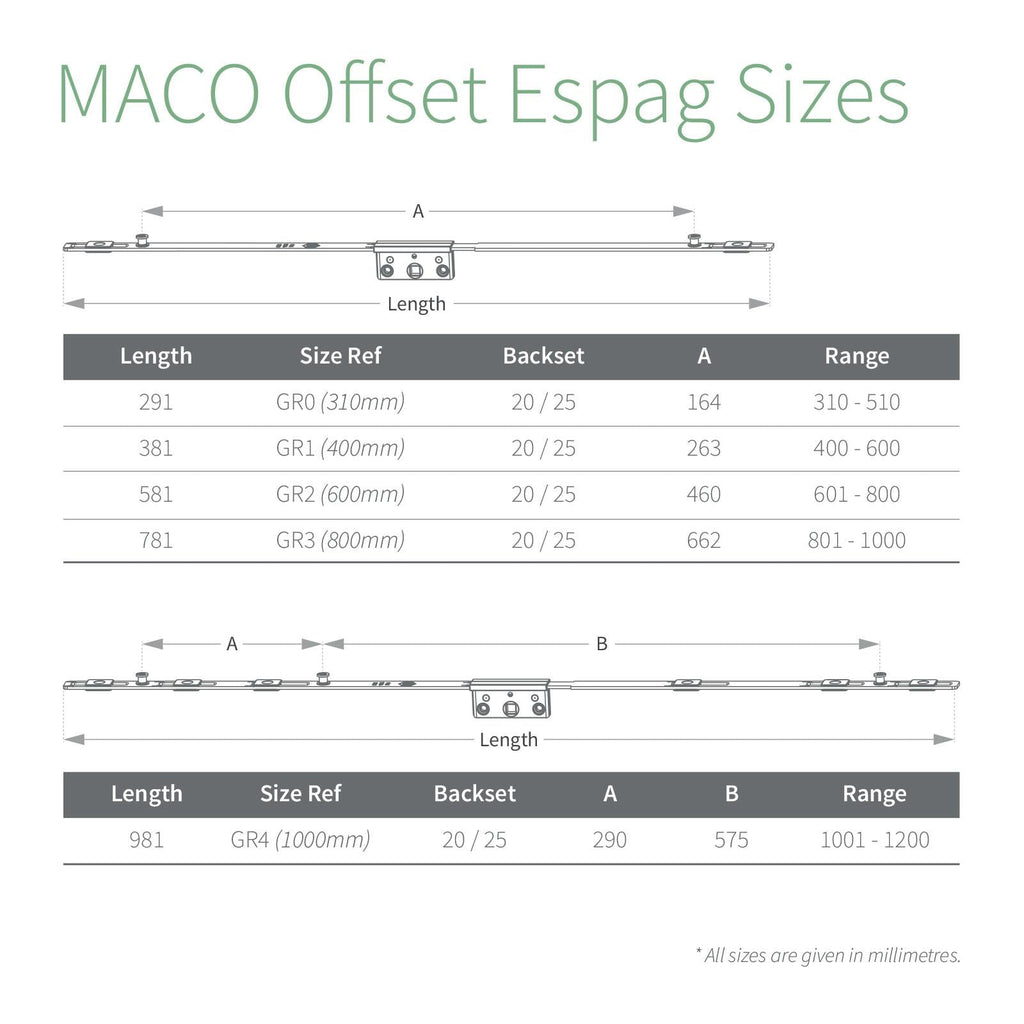 MACO Offset Espag Window Lock