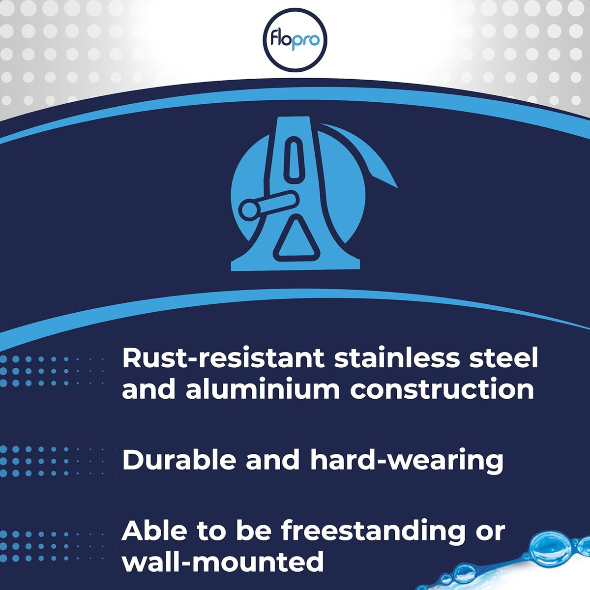 FloPro Stainless Steel Hose Reel 45m Capacity