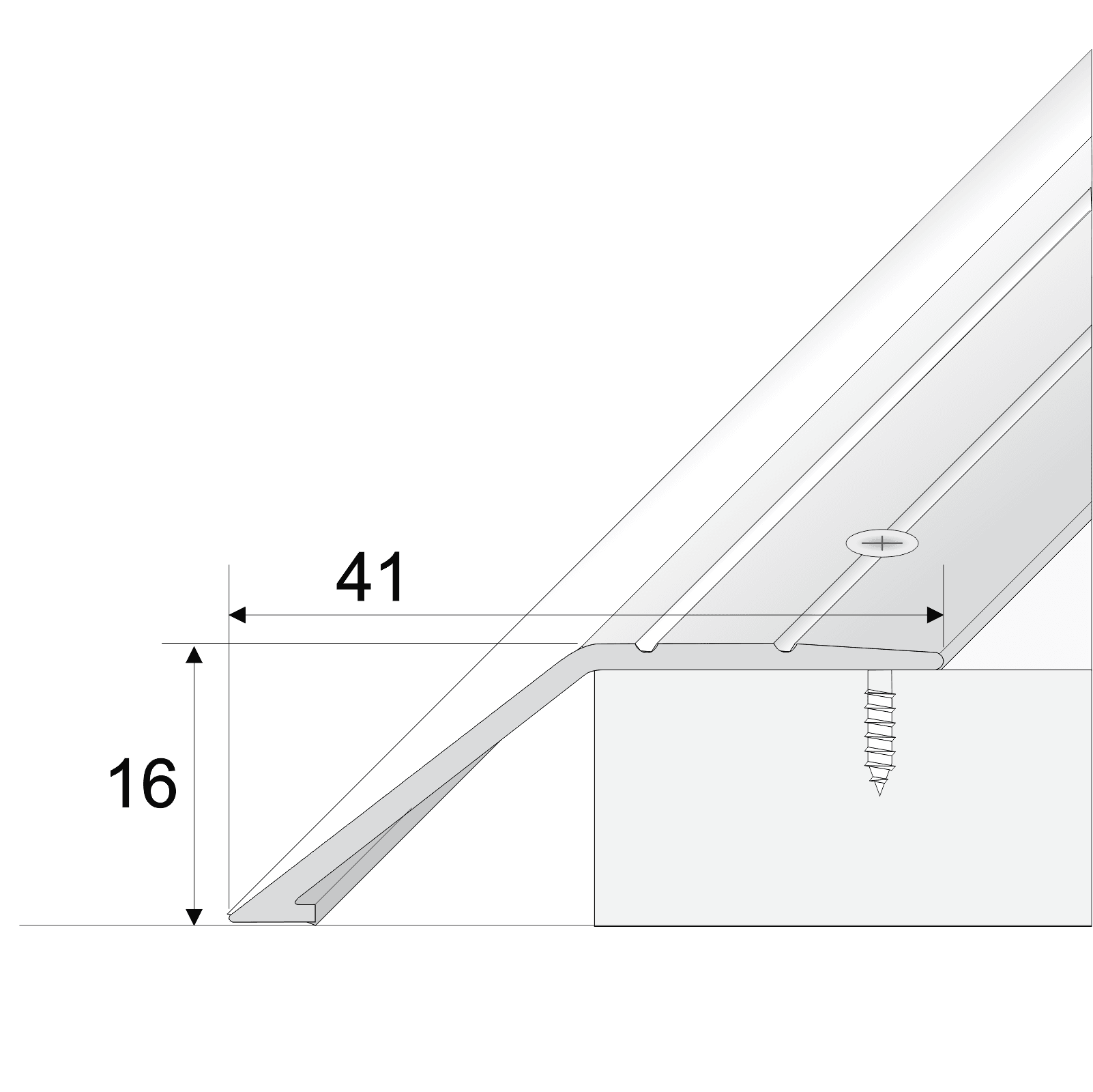 A47 41mm Anodised Aluminium Door Threshold Ramp Profile