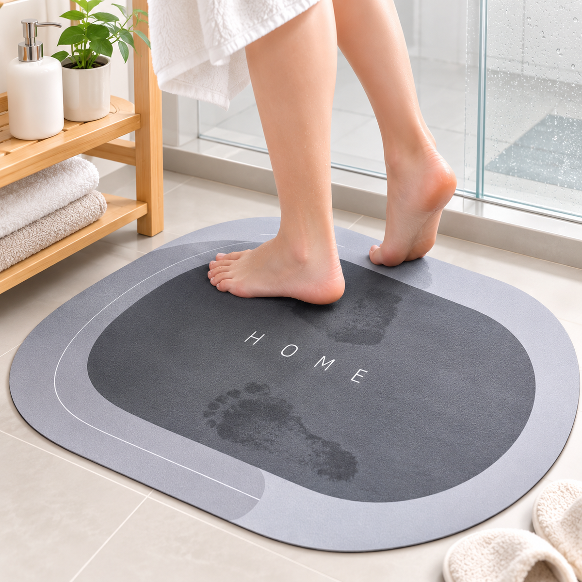 2PK Super Absorbent Bathroom Floor Mats – 60cm x 40cm