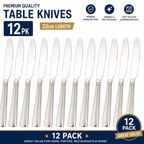 12PK Stainless Steel Table Knives 23cm Dinner Cutlery Serrated Knife Set