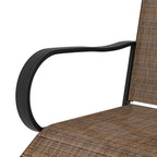Set of 2 Outdoor Bar Stools with Armrests, 360 Degrees Swivel, Brown