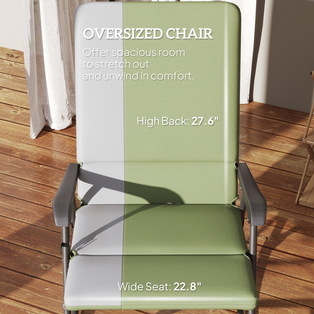 2-Piece Folding Outdoor Rocking Chairs, Dark Green