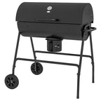 420 sq.in Charcoal BBQ Grill with Wheels, Ash Catcher, Black