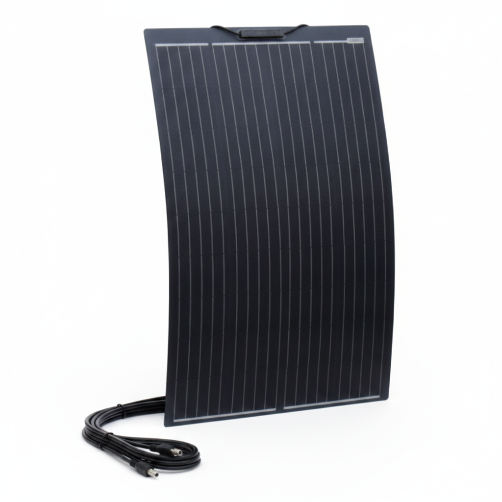 120W black semi-flexible fibreglass solar panel with durable ETFE coating