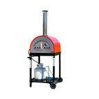 25-Inch Multi-Fuel Outdoor Pizza Oven with Propane Burner and Storage Rack