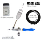 Single-Action Gravity Feed Etching & Abrasive G78 Airbrush Kit with High Performance Airbrush Air Compressor with Air Storage Tank