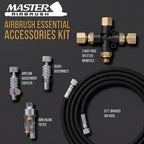 Essential Accessories Kit with 6 ft. Braided Airbrush Hose, Mini Inline Filter, Quick Disconnect, Airflow Adjustment Couplers, and