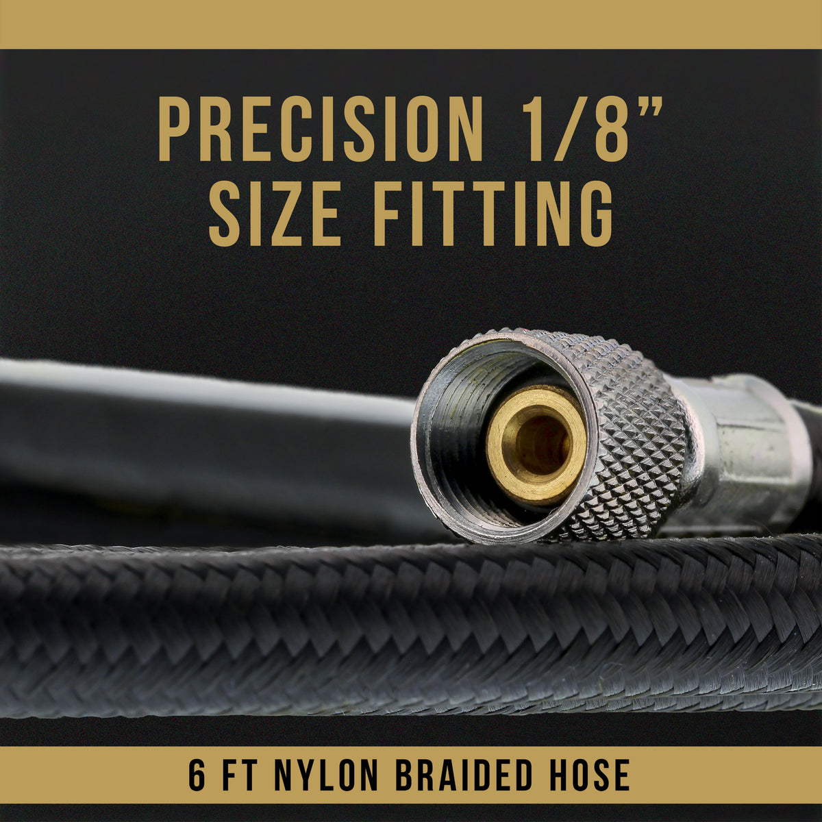 Essential Accessories Kit with 6 ft. Braided Airbrush Hose, Mini Inline Filter, Quick Disconnect, Airflow Adjustment Couplers, and