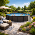 30' Round Cool Pool 54” Salt Friendly Above Ground Round Pool Package w/ In-Pool Step