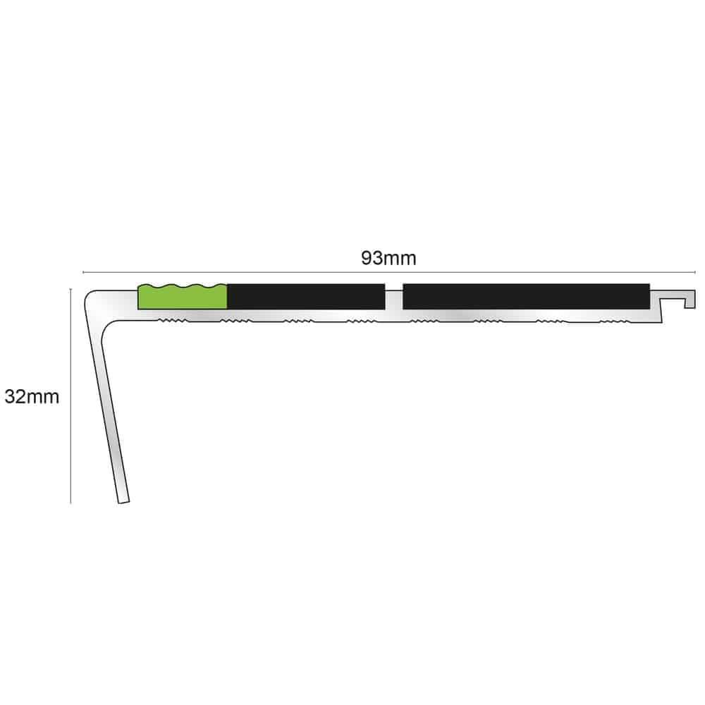 AHD12 93 x 32mm Non Slip Tredsafe Stair Nosing