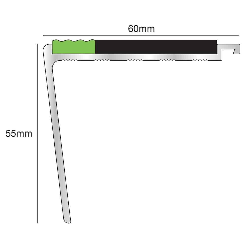 AHD24 60 x 55mm Tredsafe Non Slip DDA Compliant Stair Nosing