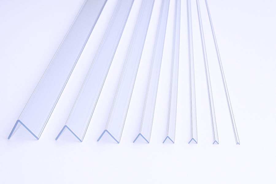 1m & 2.44m Length – Clear PVC Corner Angle Trim Transparent Plastic 90° Edge Protector