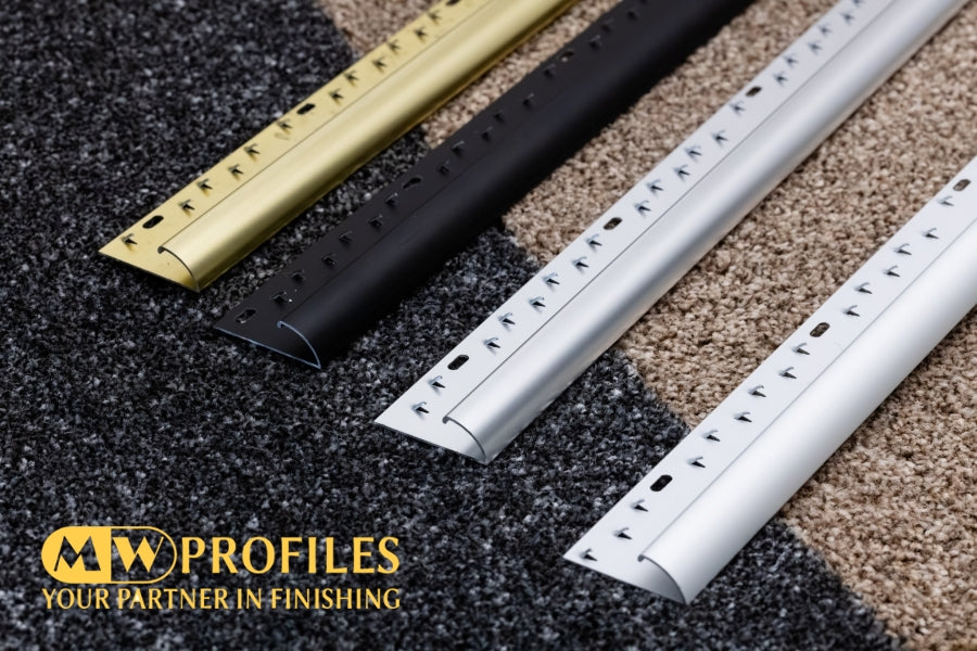 Cover Strip For Carpet Profile Metal Single Edge Trim 1000 MM Length Anodised Aluminium - DTC10
