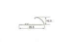 Cover Strip For Carpet Profile Metal Single Edge Trim 1000 MM Length Anodised Aluminium - DTC10