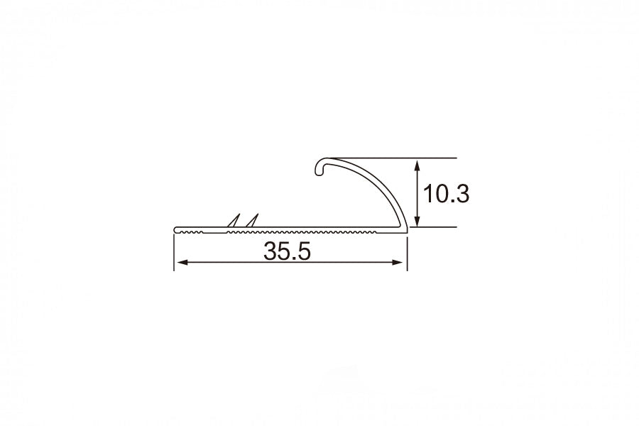 Cover Strip For Carpet Profile Metal Single Edge Trim 1000 MM Length Anodised Aluminium - DTC10