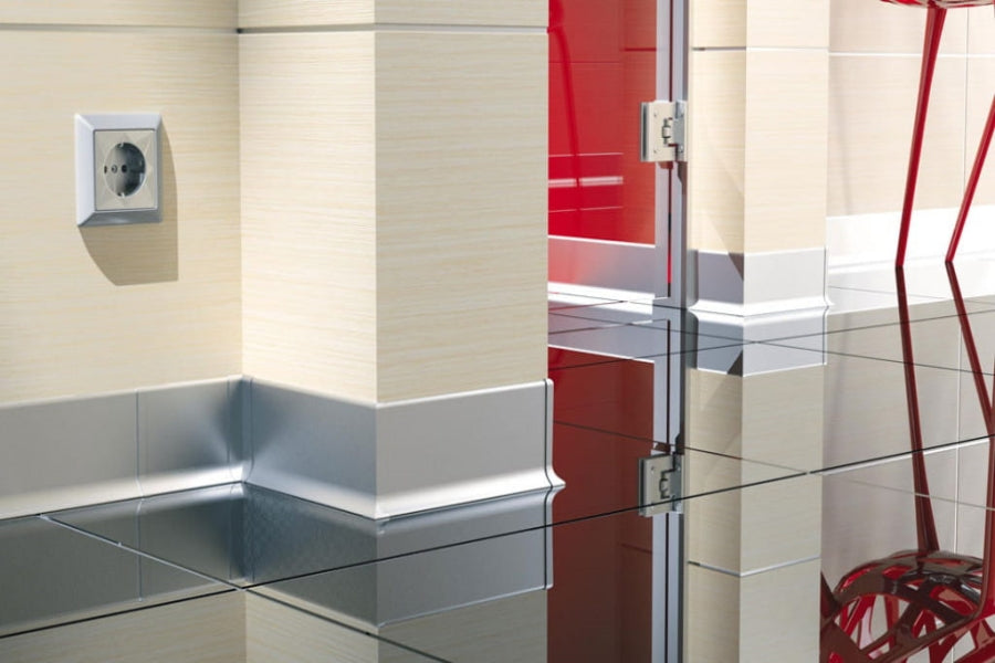 Aluminium Skirting Board 100 MM x 2500 MM Length Anodised Silver Trim Profile LP100
