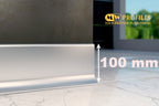 Aluminium Skirting Board 100 MM x 2500 MM Length Anodised Silver Trim Profile LP100