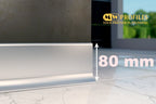 Aluminium Skirting Board 80 MM x 2500 MM Length Anodised Silver Trim Profile LP80