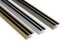 Aluminium Stair Nosing with Rubber Insert 35 MM x 19 MM x 1 M 2 M & 2.5 M Length Anodised Silver Gold Champagne - LSSZG