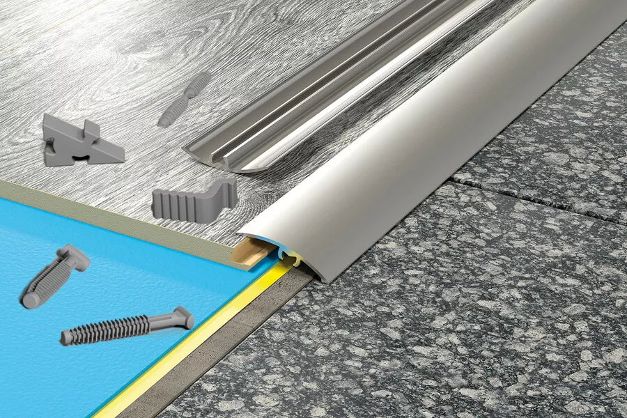 Self Adhesive Aluminium Door Threshold Strip 30 MM x 930 MM Length Silver 5in1 Installation System