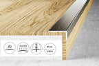 Aluminium Stair Nosing 40 MM x 20 MM x 0.9 M Length Wide Grooved Anti-Slip Profile - IP40