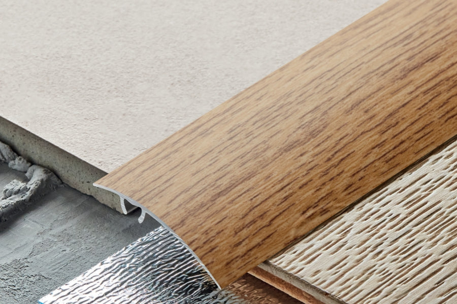 Aluminium Wood Effect Door Threshold Strip 47 MM x 930 MM Length Self-Adhesive Trim for Laminate Floors LW47