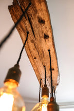 Reclaimed Oak Beam Chandelier | 300 Year Old Rustic Kitchen Lighting UK