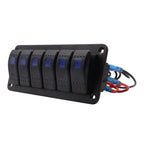 Exotronic 12/24V 6x LED Rocker Marine Switch Panel