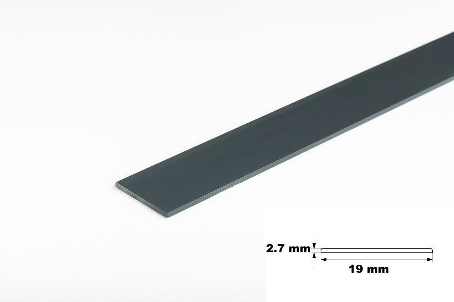 19x3 PVC plastic flat bar anthracite 