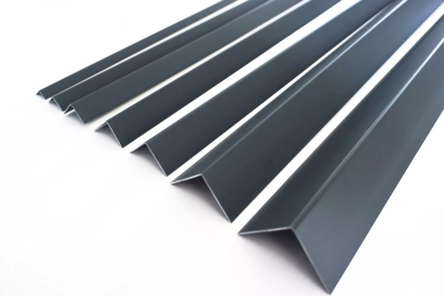 1m & 2.48m Length – Anthracite PVC Corner Angle Trim 90° Plastic Equal & Unequal RAL 7016 Edge Protector