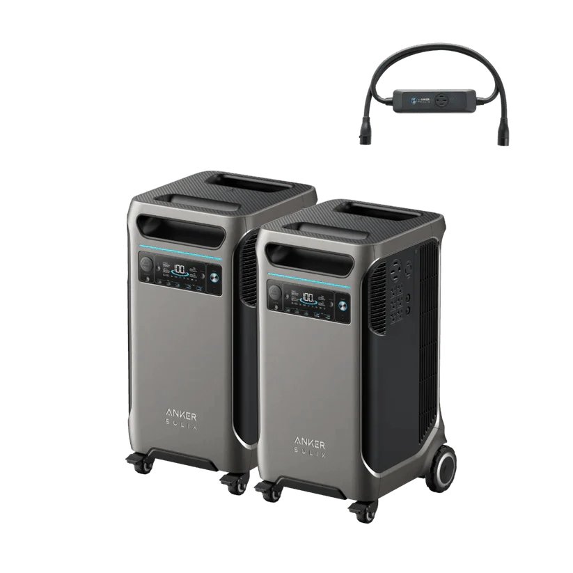 Anker SOLIX F3800 3840Wh Portable Power Station x 2 + Double Power Hub