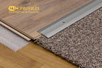 Aluminium Door Threshold Strip 38 MM x 1 M & 2 M Length Carpet to Lamnate Anodised Screw-Fix Silver & Gold - LPOR