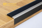 Aluminium Stair Nosing with Rubber Insert 46 MM x 30 MM x 1.2 M & 2.4 M Length Anodised Anti-Slip- PS6