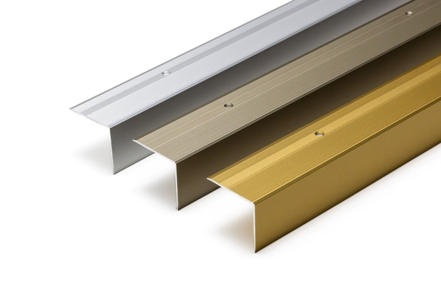 Aluminium Stair Nosing 45mm x 40mm x 118cm Length Step Edge Trim Anodised Silver, Gold, Champagne- SN RY45