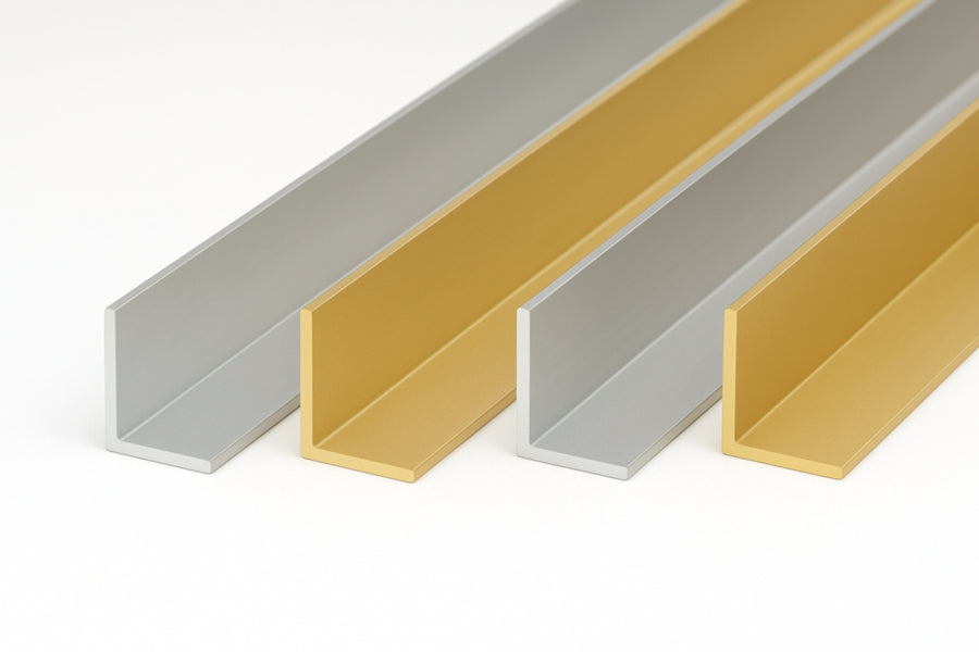 Anodised Aluminium Extruded Angle Corner 1 M / 39.37" Length Silver & Gold