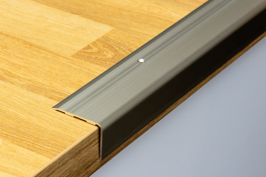 Aluminium Stair Nosing 48mm x 34mm x 118cm Length Step Edge Trim Anodised Silver, Gold, Champagne- SN RY48